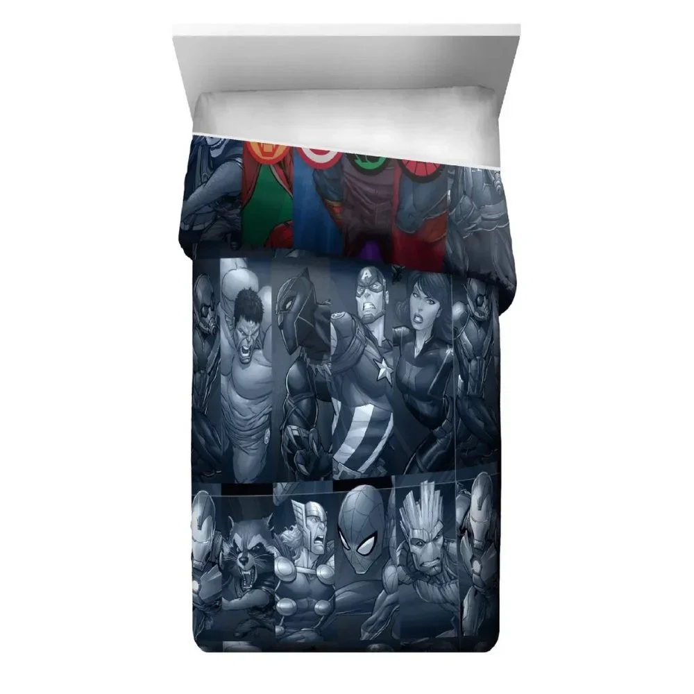 Marvel Avengers Reversible TWIN Comforter Iron Man Capt America Incredible Hulk